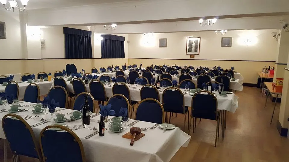 Dining hall layout with tables