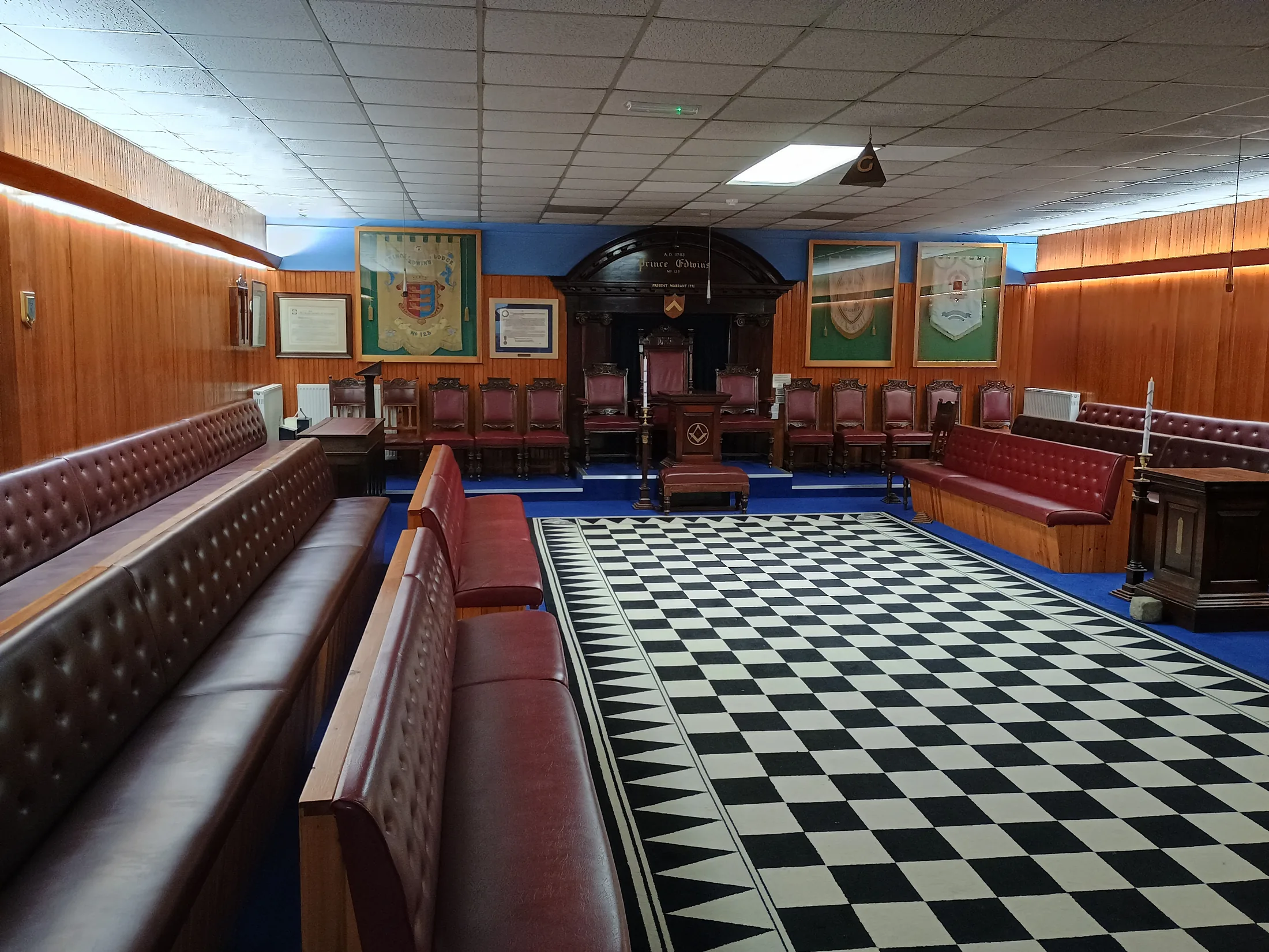 Temple room at Hythe Masonic Centre